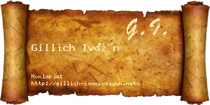 Gillich Iván névjegykártya