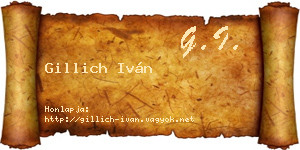 Gillich Iván névjegykártya